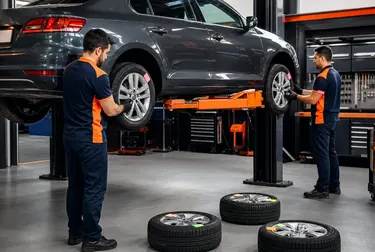 Profissional fazendo rodízio de pneus em Guaratinguetá.